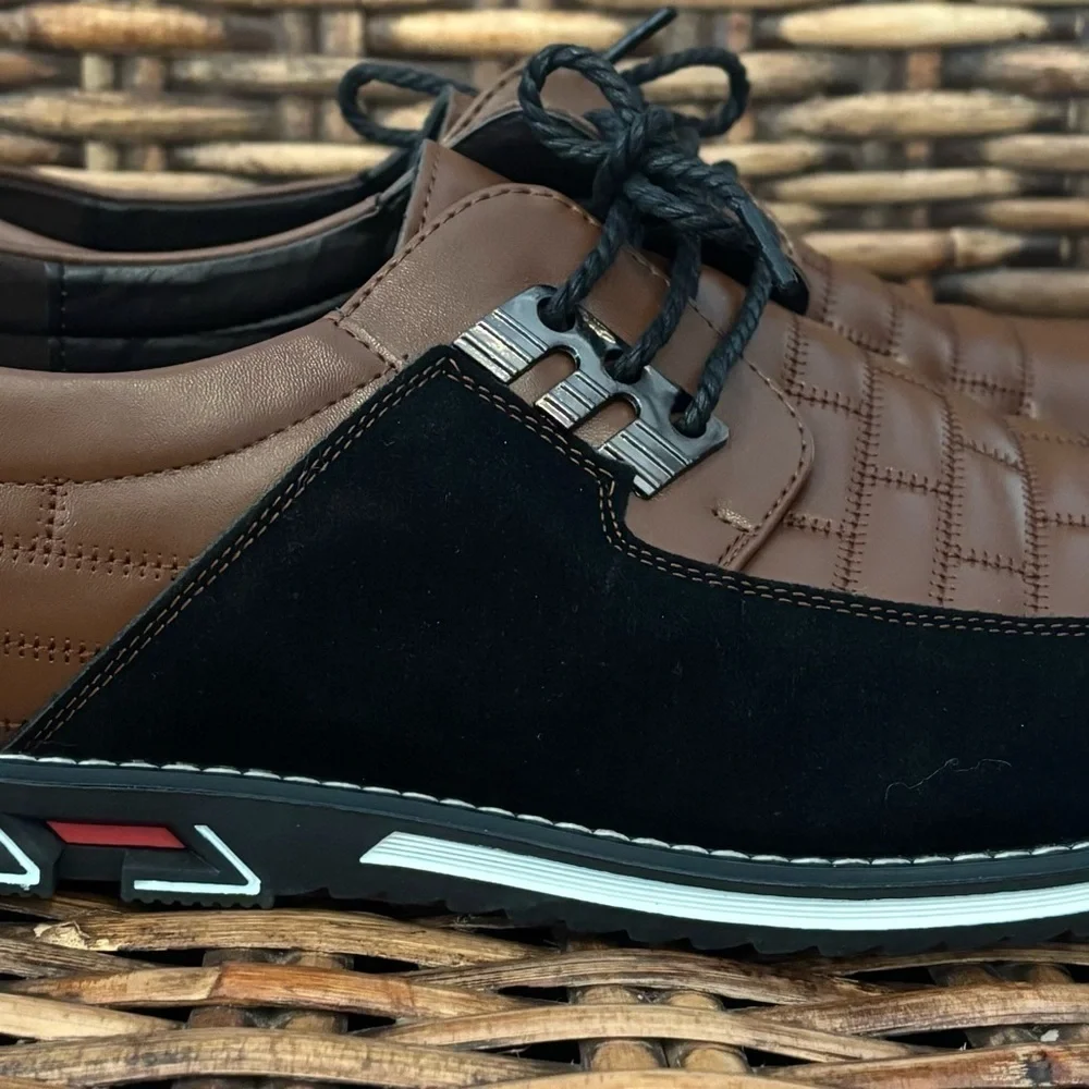 Gatsby Oxford Shoes Men's Size 49 US 14.5 Derby Orthopedic Comfort Brown Black